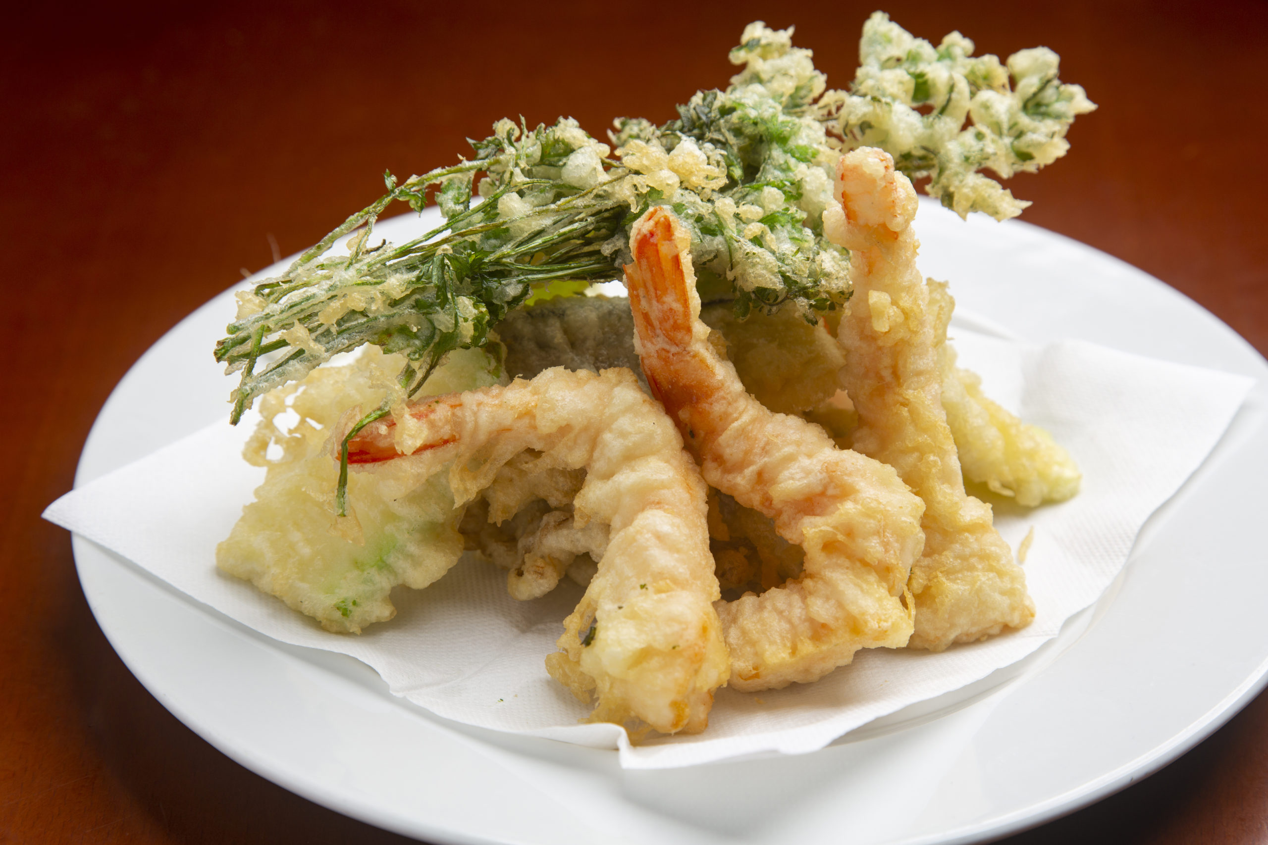 Tempura di gamberi e verdure