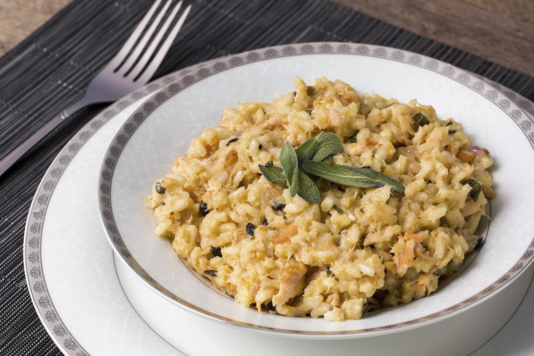 Risotto con pesce persico